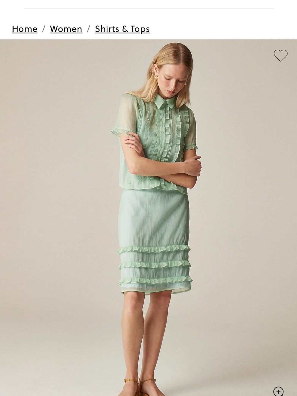J.Crew crinkled ruffle trim slip skirt NWT